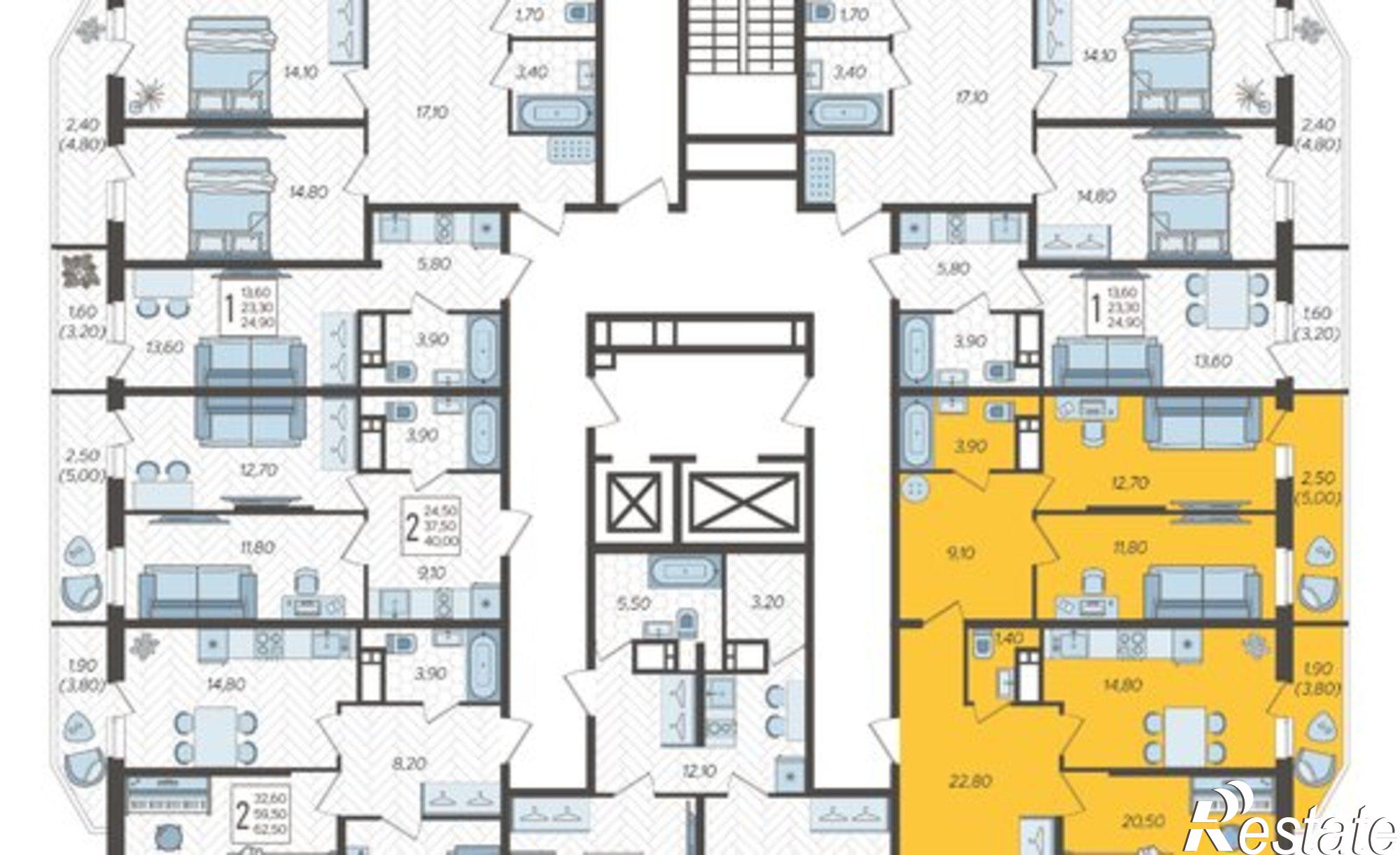 Купить квартиру за 12 174 200 рублей на жилой комплекс Зеленодар, улица Садовое Кольцо, 2к1