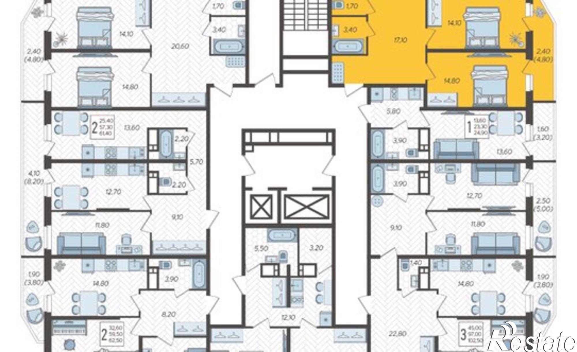 Купить квартиру за 10 065 600 рублей на жилой комплекс Зеленодар, улица Садовое Кольцо, 2к1