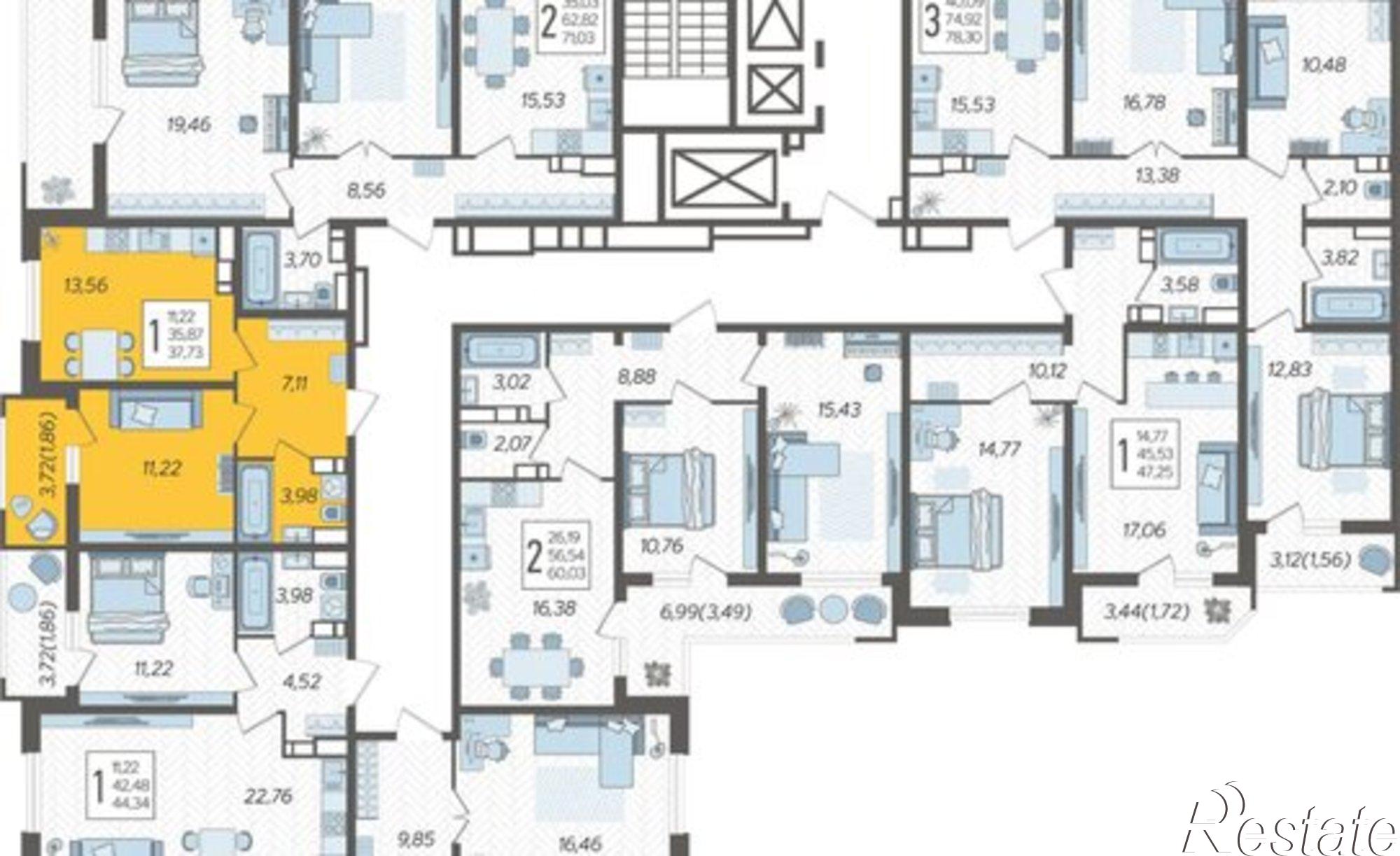 Купить квартиру за 6 953 640 рублей на ул Уральская, 87/7