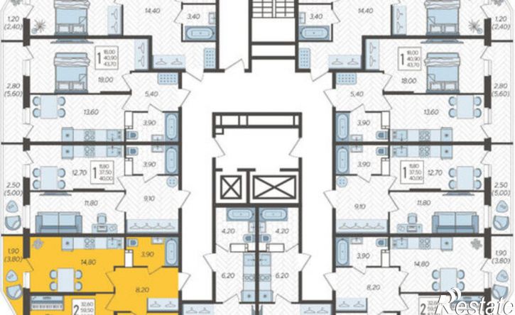 2-комн квартира Краснодар, жилой комплекс Зеленодар, улица Садовое Кольцо, 2