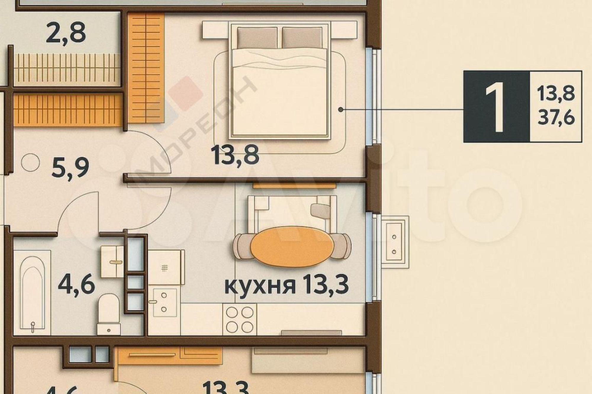 Купить квартиру за 6 400 000 рублей на Ветеранов ул