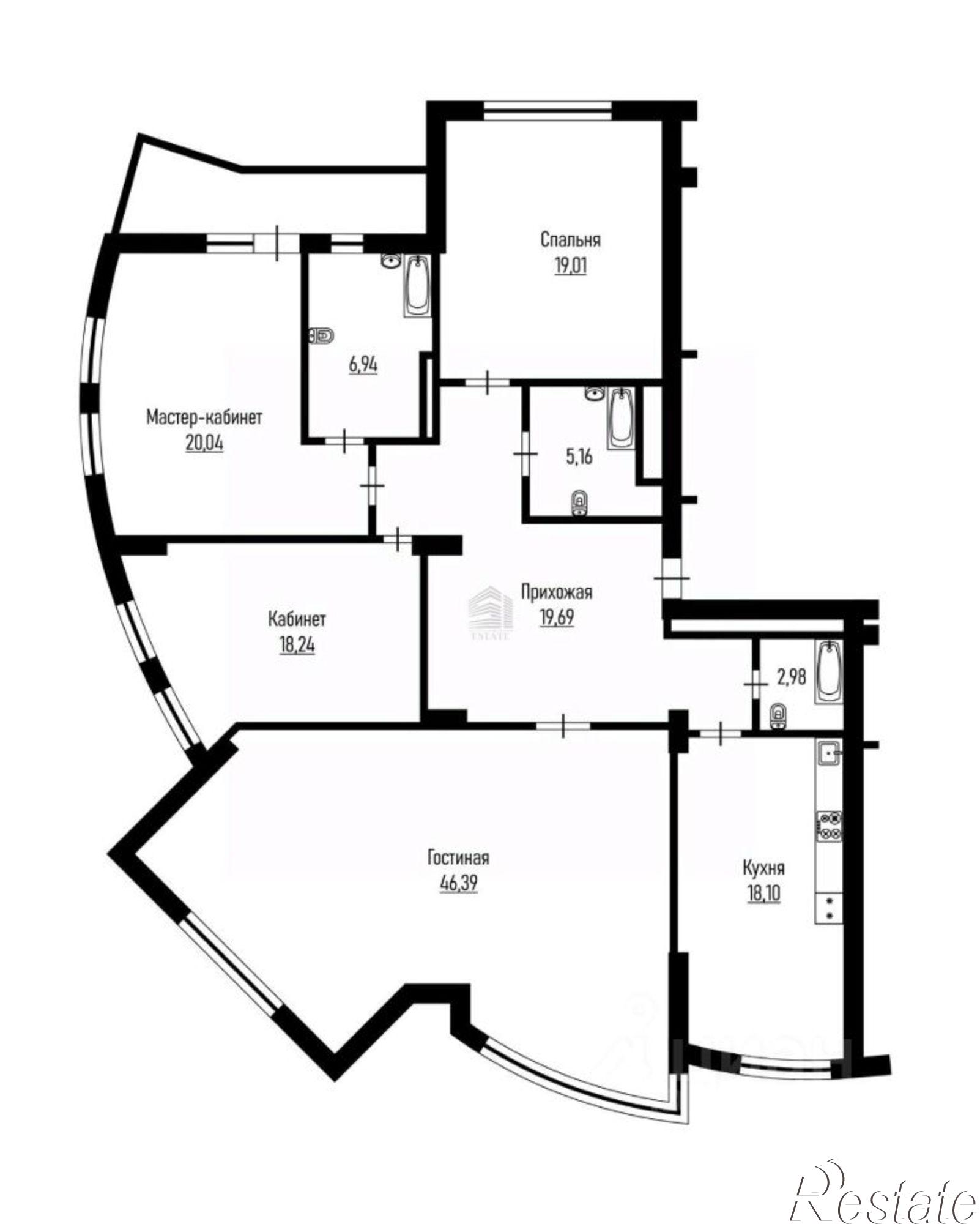 Купить квартиру за 130 000 000 рублей на ул Кубанская Набережная, 6