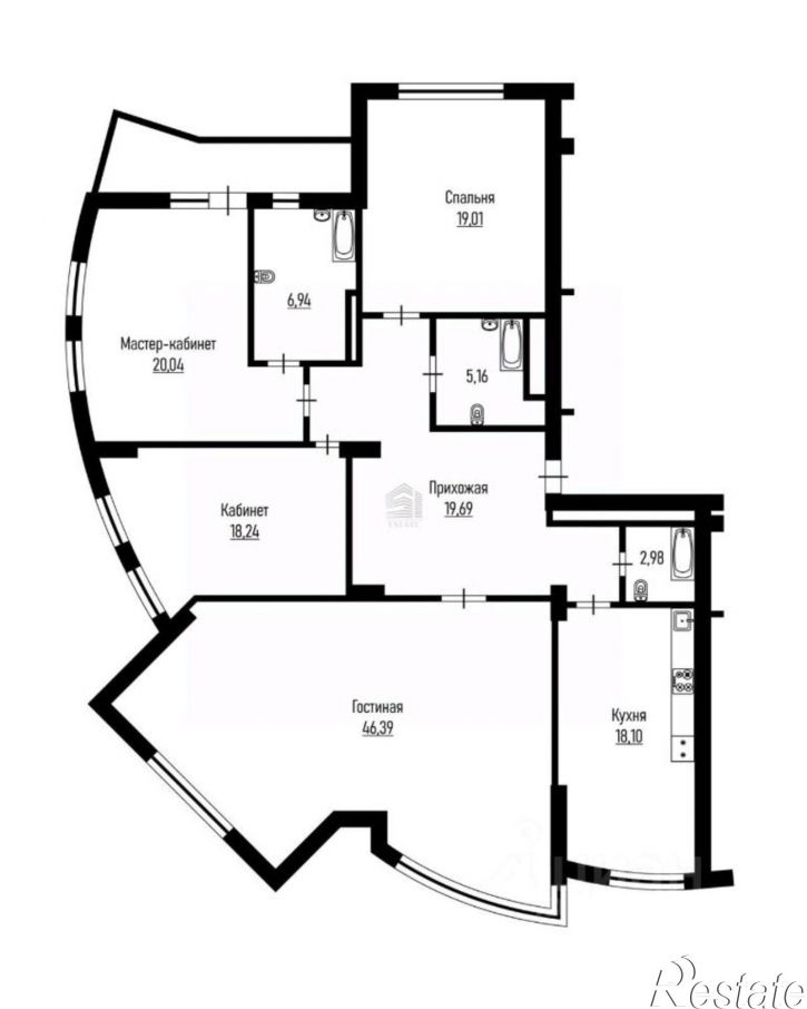 4-комн квартира ул Кубанская Набережная, 6,  д. 6