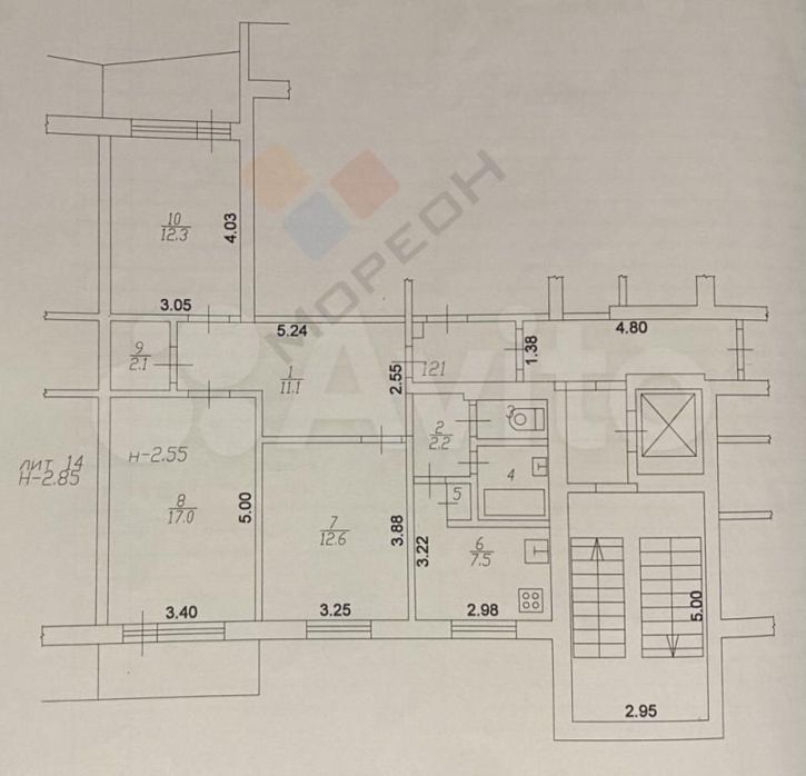 3-комн квартира Уральская ул, 174