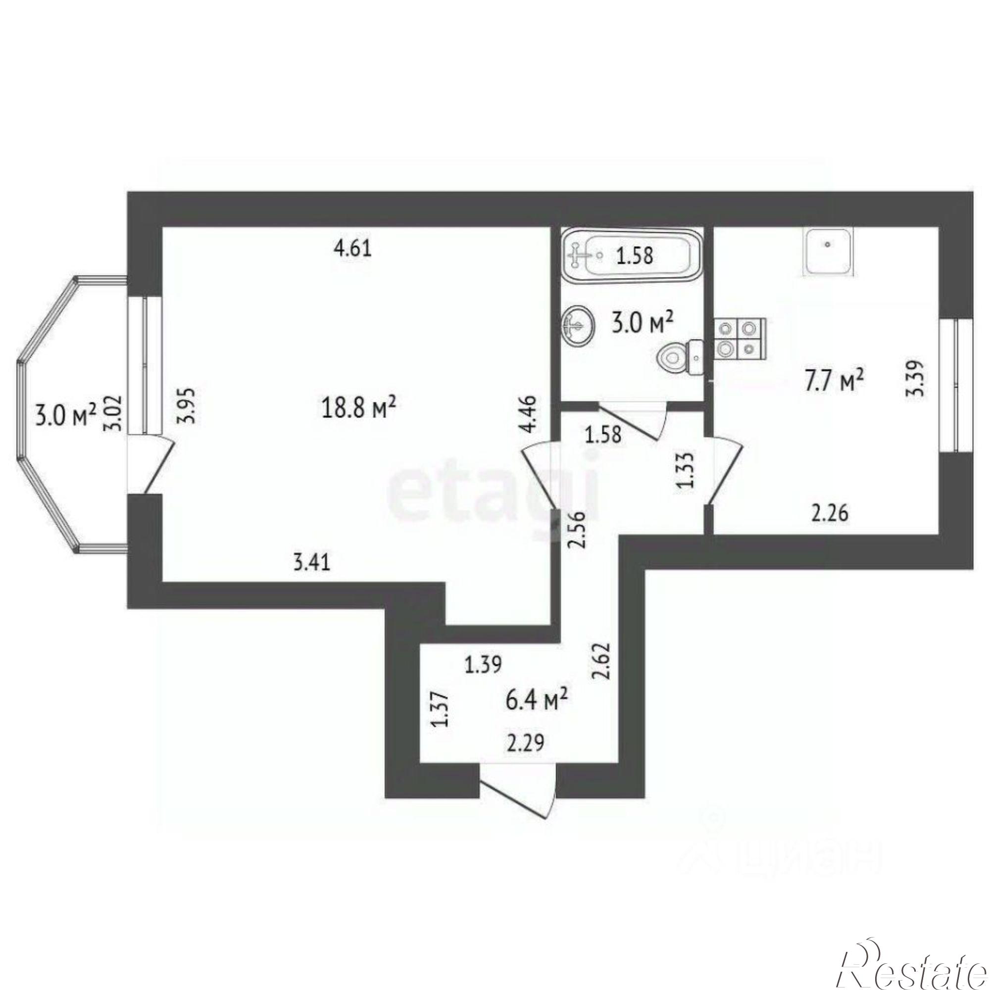 Купить квартиру за 3 500 000 рублей на улица Вячеслава Ткачёва, 46