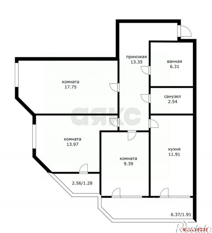 3-комн квартира Лесная улица, 22,  д. 22