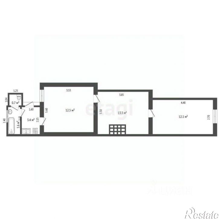 2-комн квартира Карасунская улица, 109/1,  д. 109/1