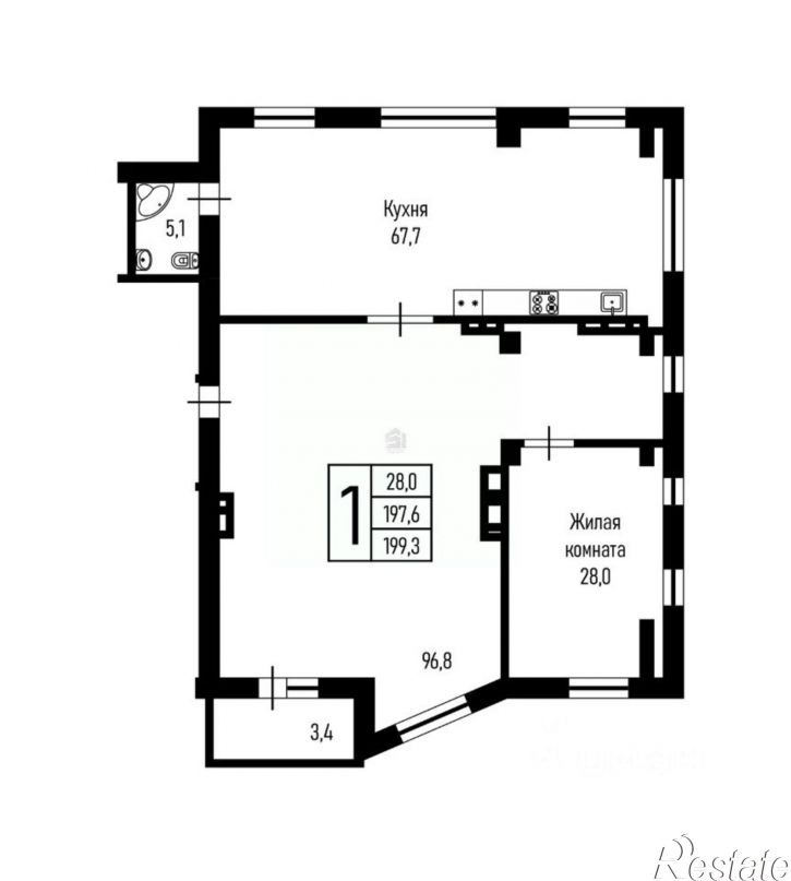 2-комн квартира улица Николая Кондратенко, 8,  д. 8