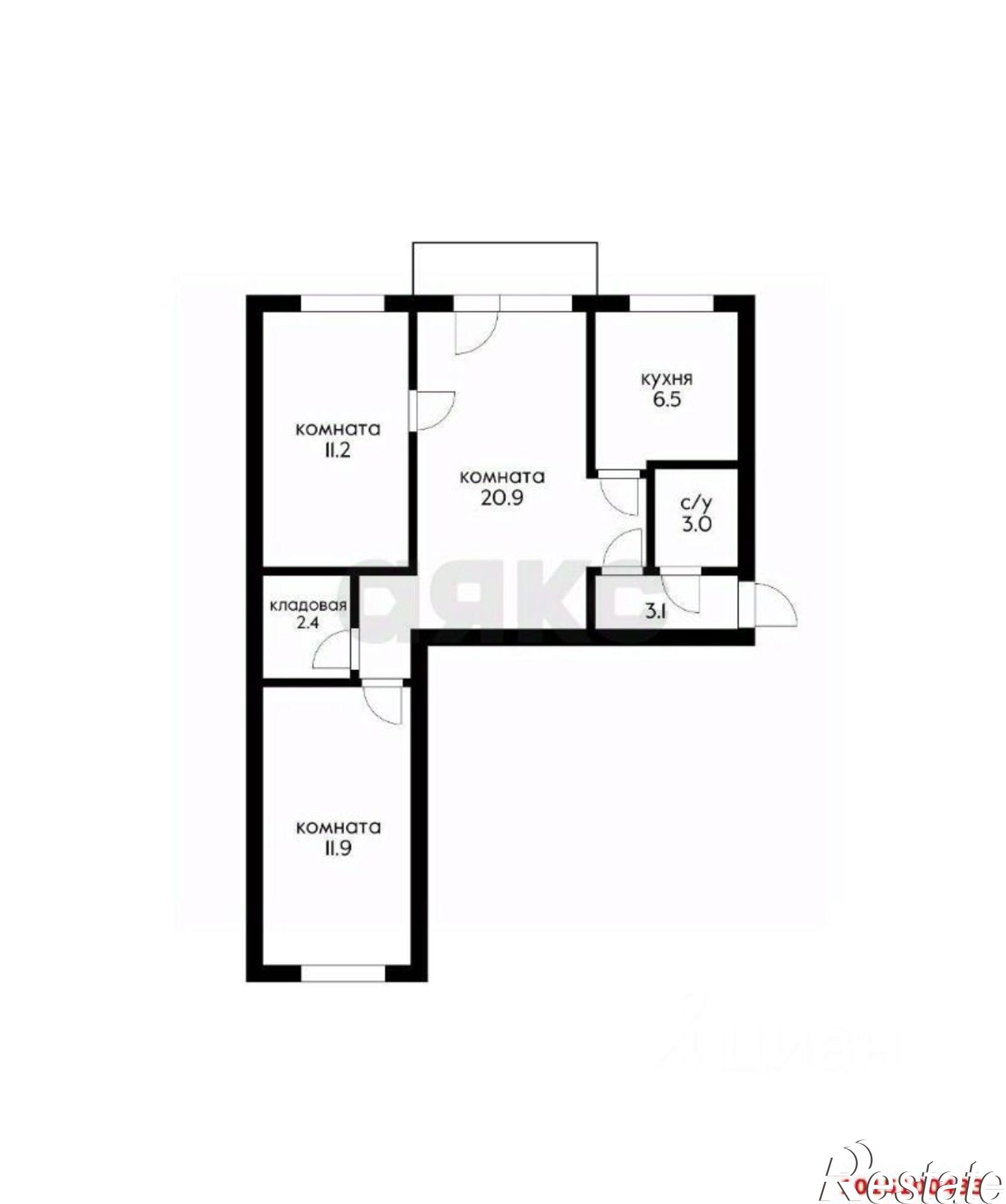 Купить квартиру за 6 300 000 рублей на ул Брянская, 22