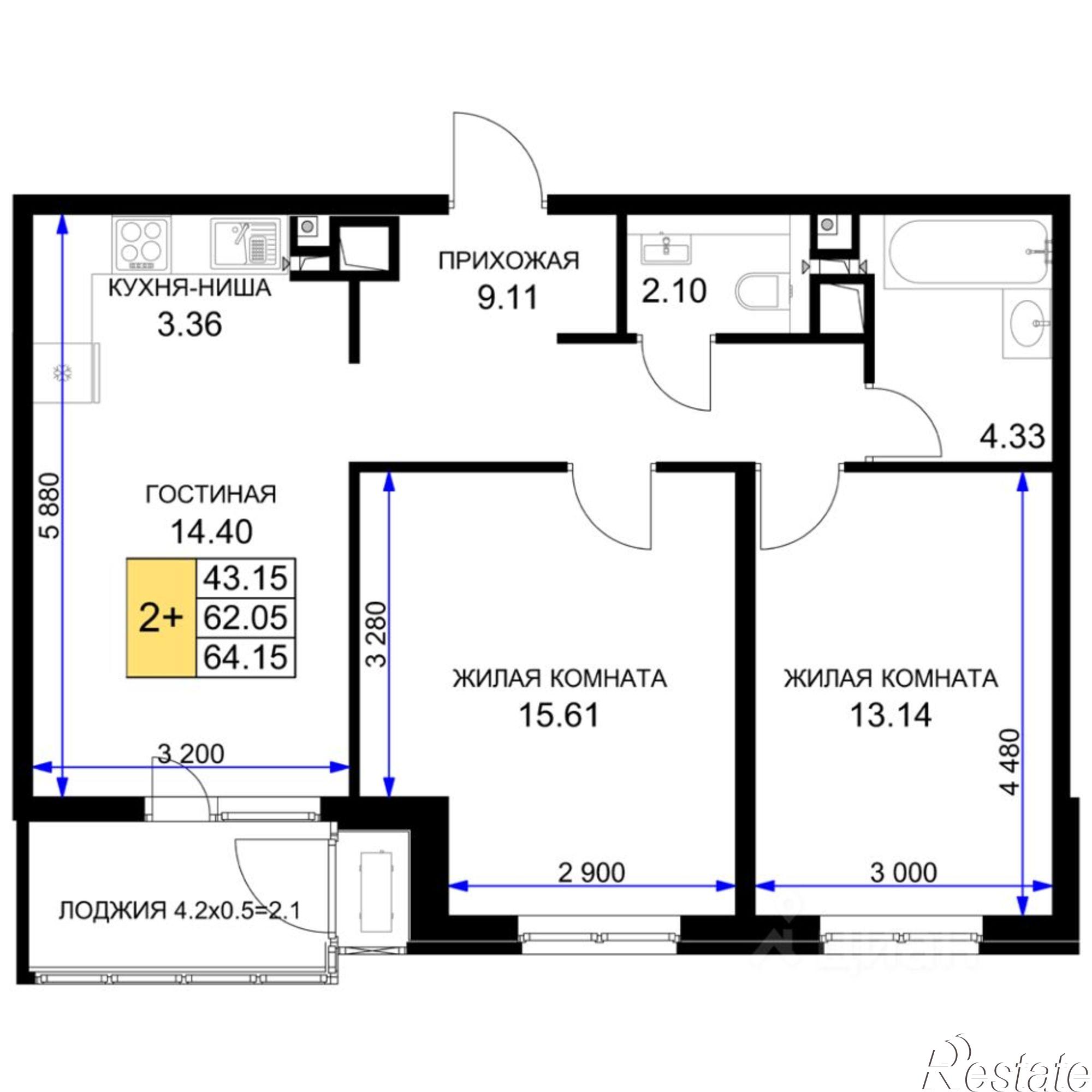 Купить квартиру за 8 765 200 рублей на улица Ветеранов, 85 к3