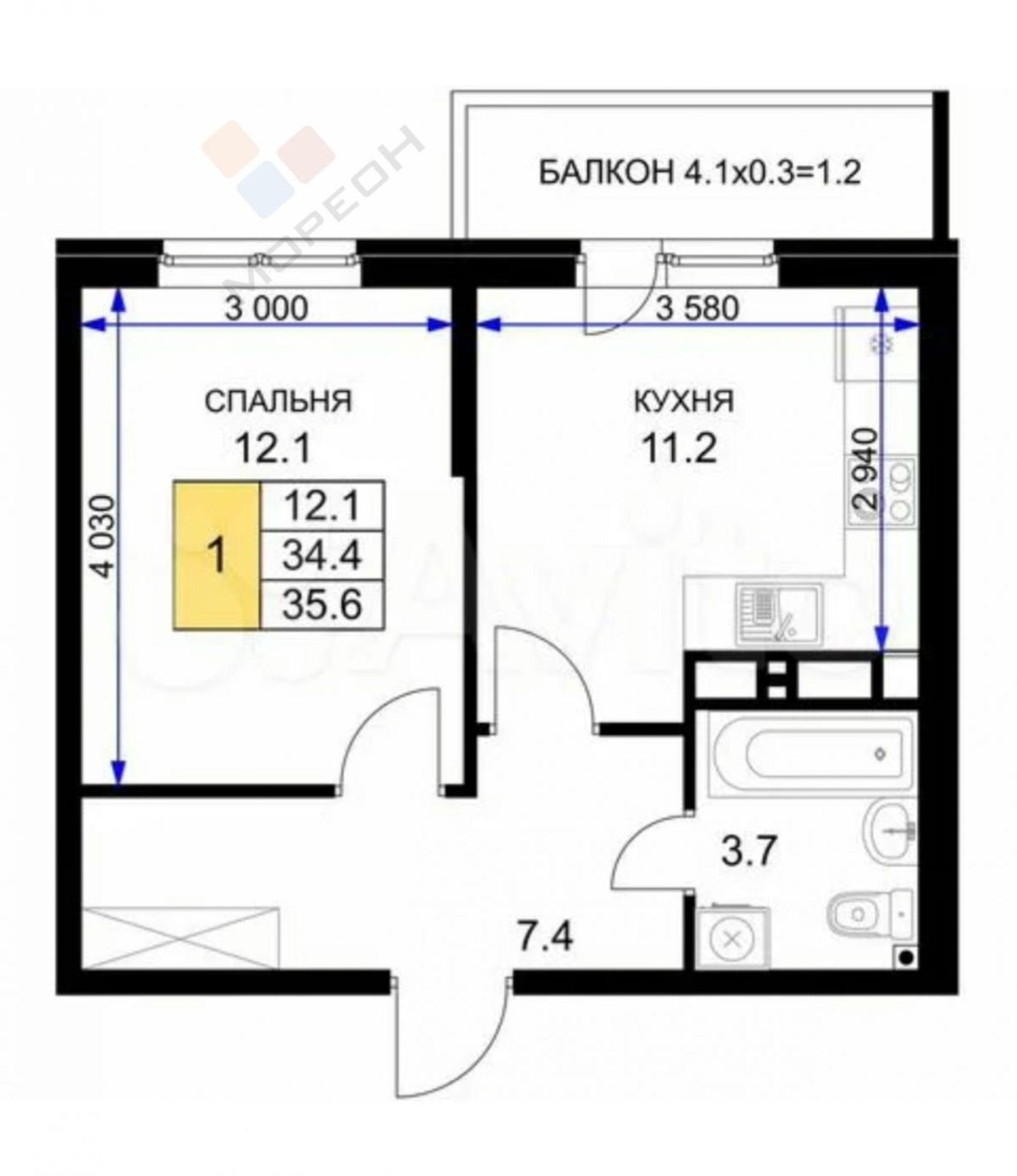 Купить квартиру за 3 350 000 рублей на им. Героя Ростовского ул, 8к4