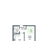 1-комн, 37 кв м, этаж 15/24 Обрывная улица, 132/1