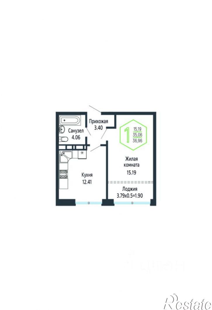 1-комн квартира в новом доме Обрывная улица, 132/1,  д. 132/1