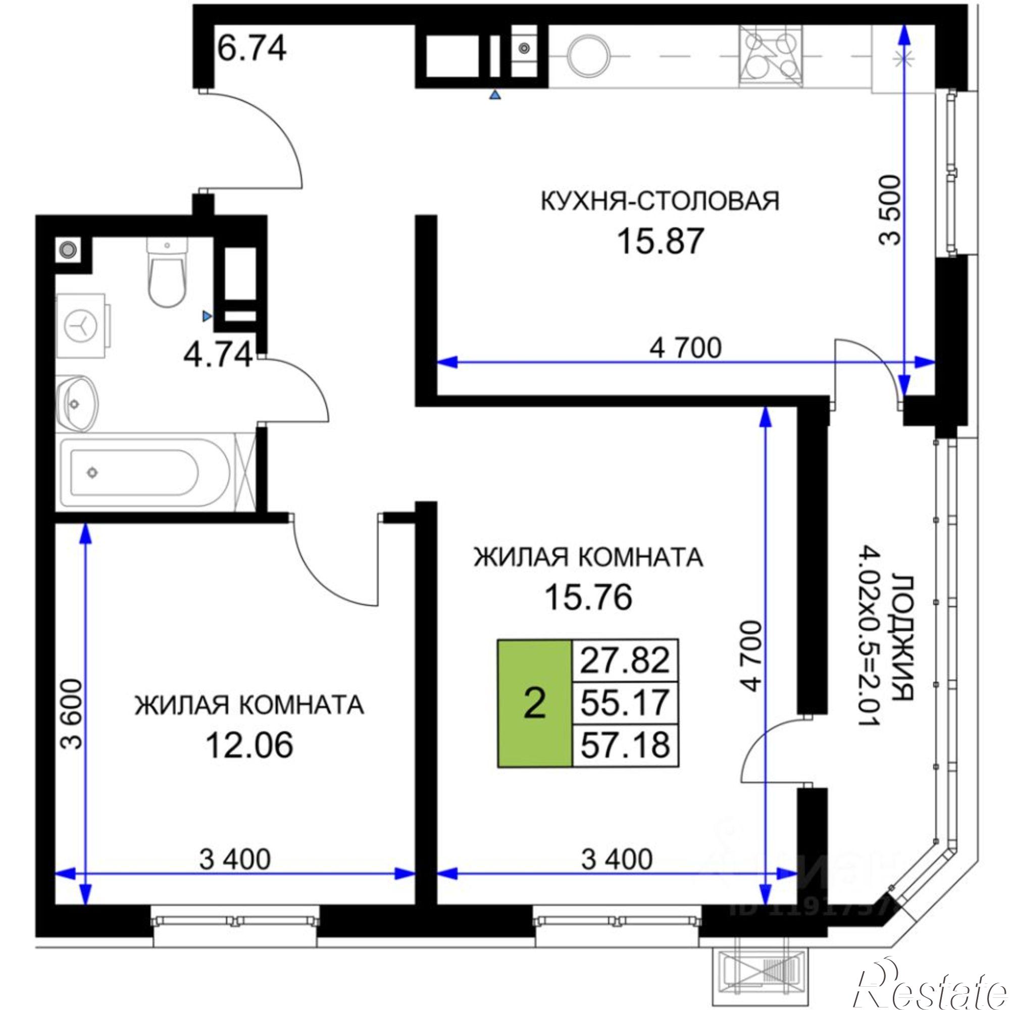 Купить квартиру за 10 578 300 рублей на Новая улица, 76