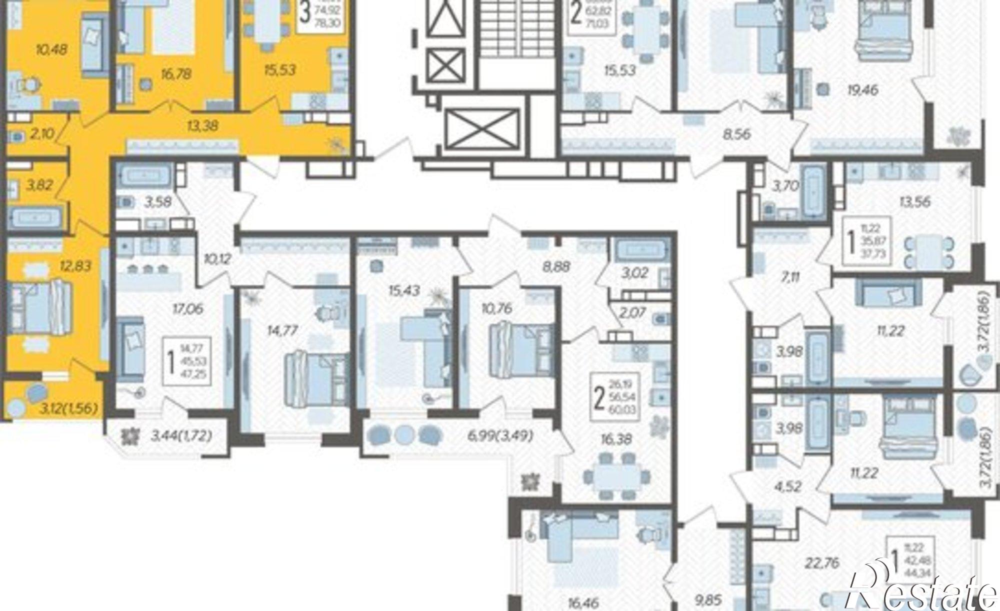 Купить квартиру за 9 677 010 рублей на Уральская улица, 87/7