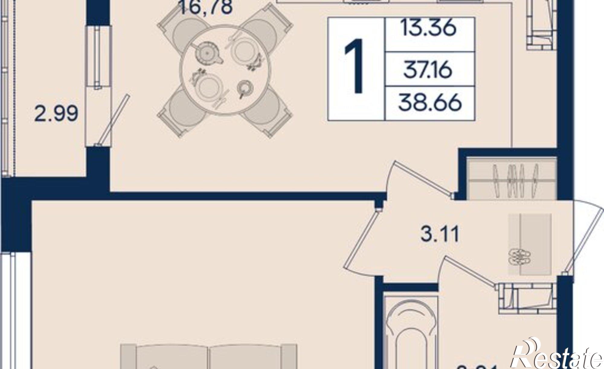 Купить квартиру за 7 422 720 рублей