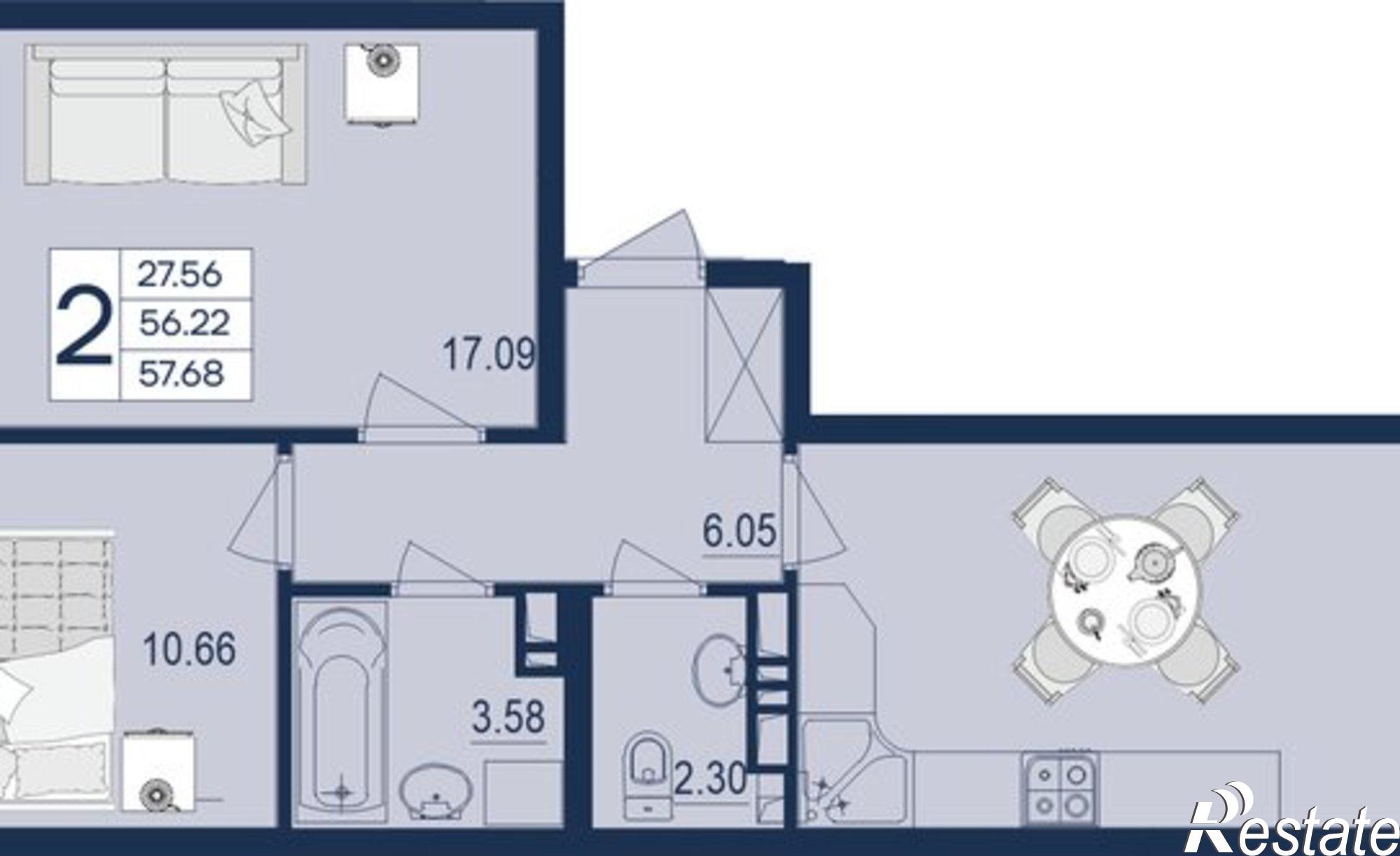 Купить квартиру за 9 401 840 рублей