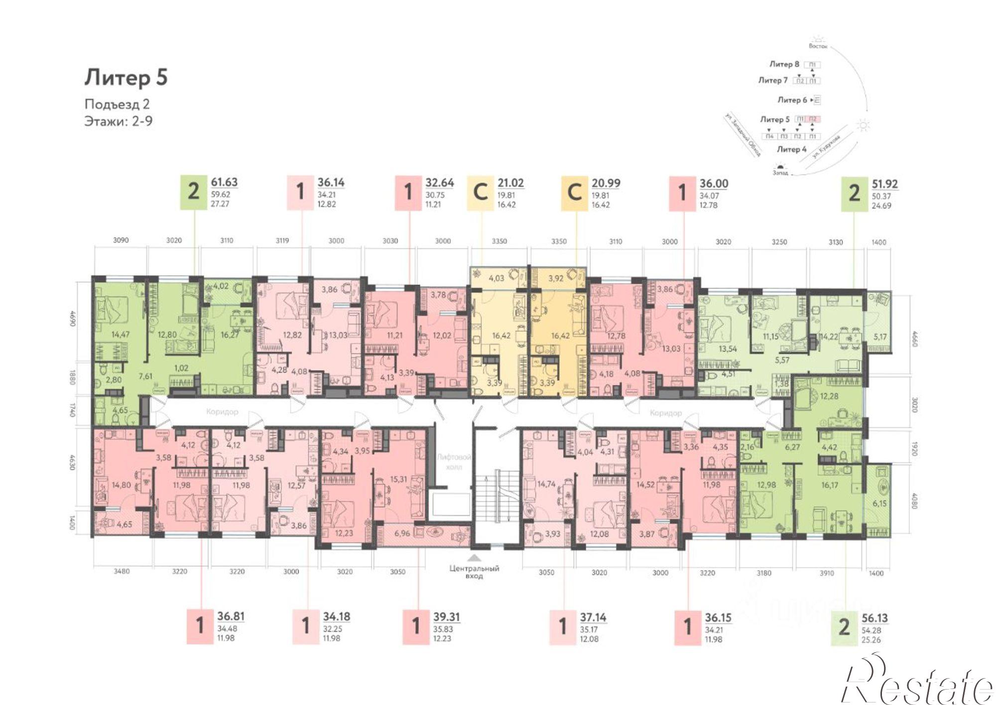 Купить квартиру за 5 900 600 рублей на ул им. генерала Корнилова, 9А