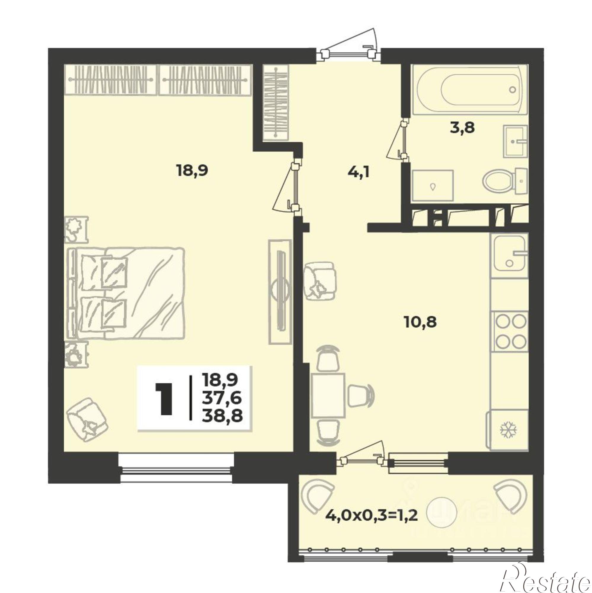 Купить квартиру за 6 275 680 рублей на улица имени Генерала Брусилова, 1 к2