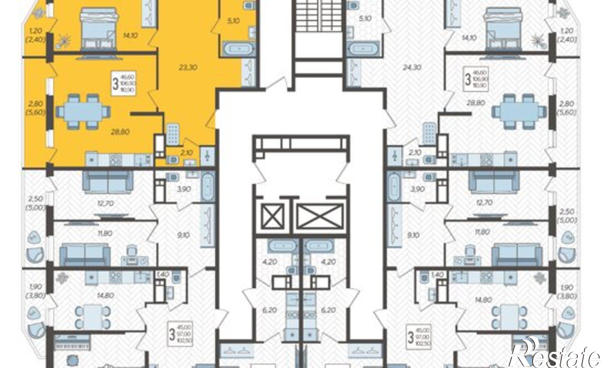 Купить квартиру за 13 211 100 рублей на улица Садовое Кольцо, 2 к1