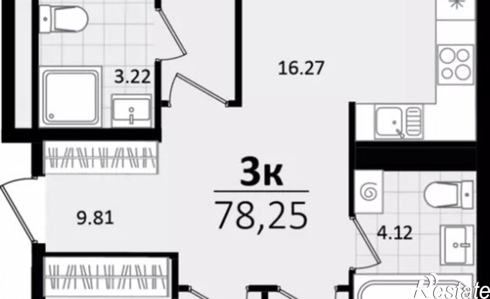 Купить квартиру за 17 135 700 рублей на ул Сормовская, 1/3 1
