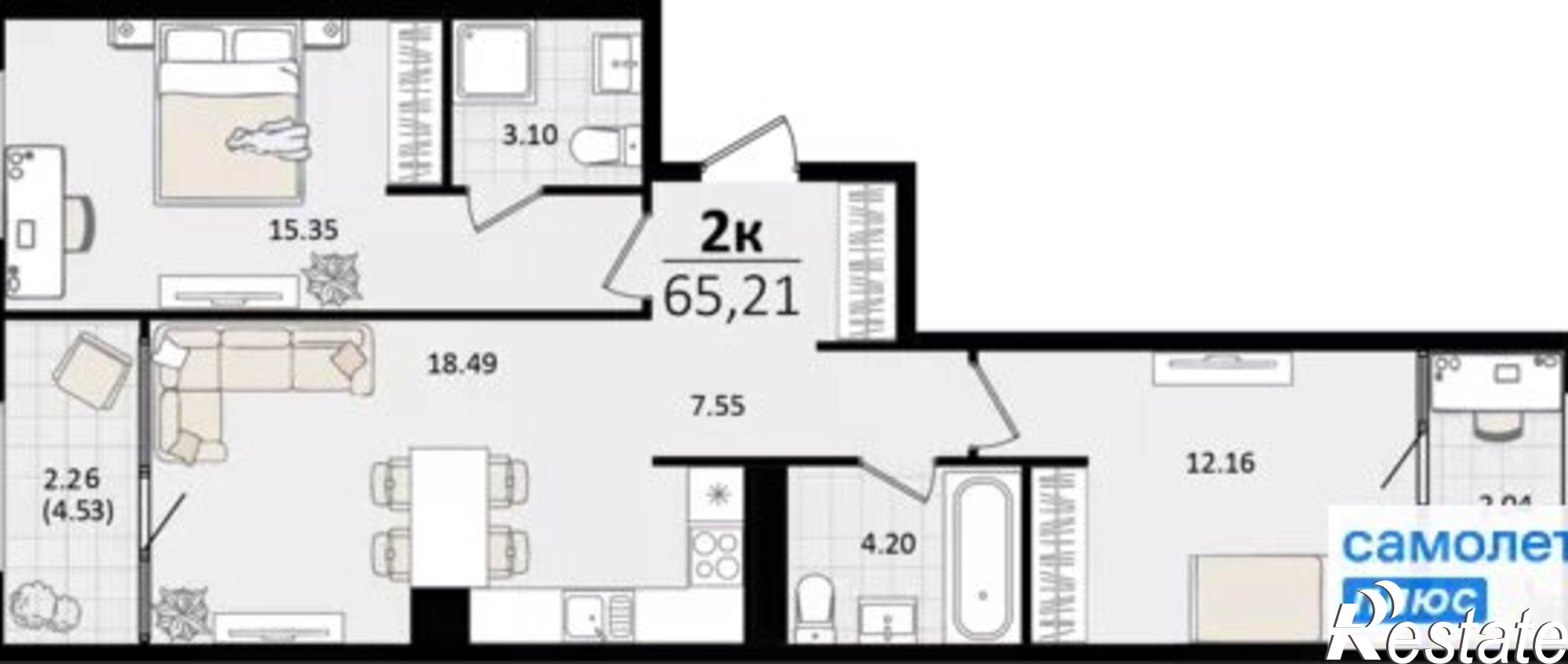 Купить квартиру за 14 278 300 рублей на ул Сормовская, 1/3 1