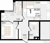 1-комн, 41 кв м, этаж 11/18 ул Сормовская, 1/3 1