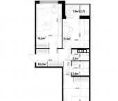 2-комн, 60 кв м, этаж 1/9 улица имени Генерала Корнилова, 18 к1