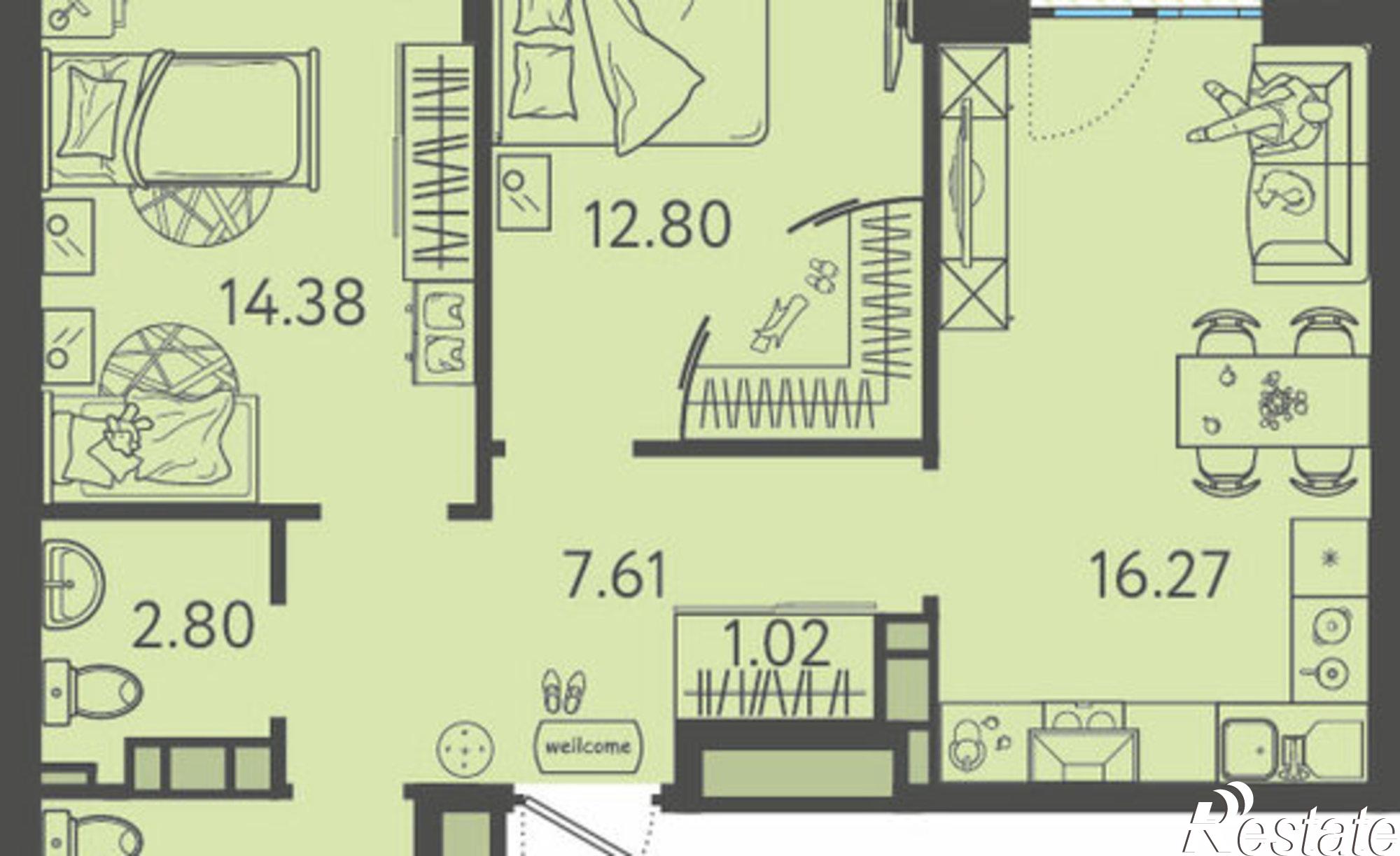 Купить квартиру за 9 656 000 рублей на ул Западный Обход, 44
