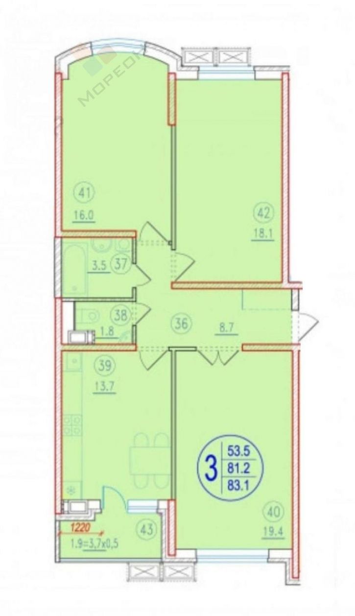 3-комн квартира 2-я Российская ул, 162