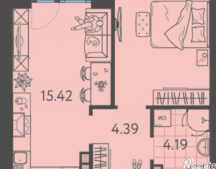 1-комн квартира улица им. Б.С. Кудухова, 1,  д. 1