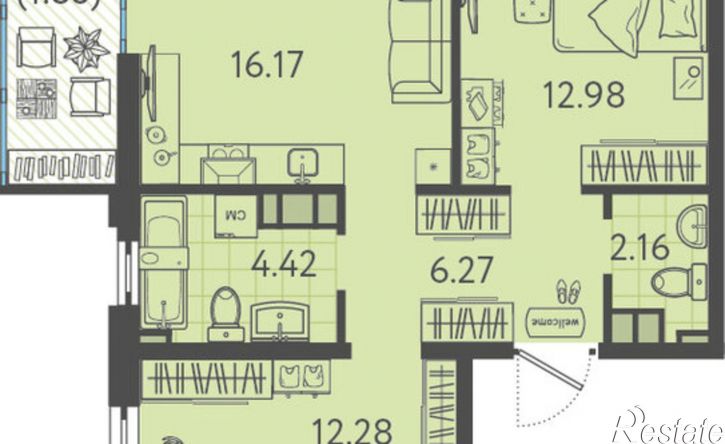 2-комн квартира ул Западный Обход, 44,  д. 44