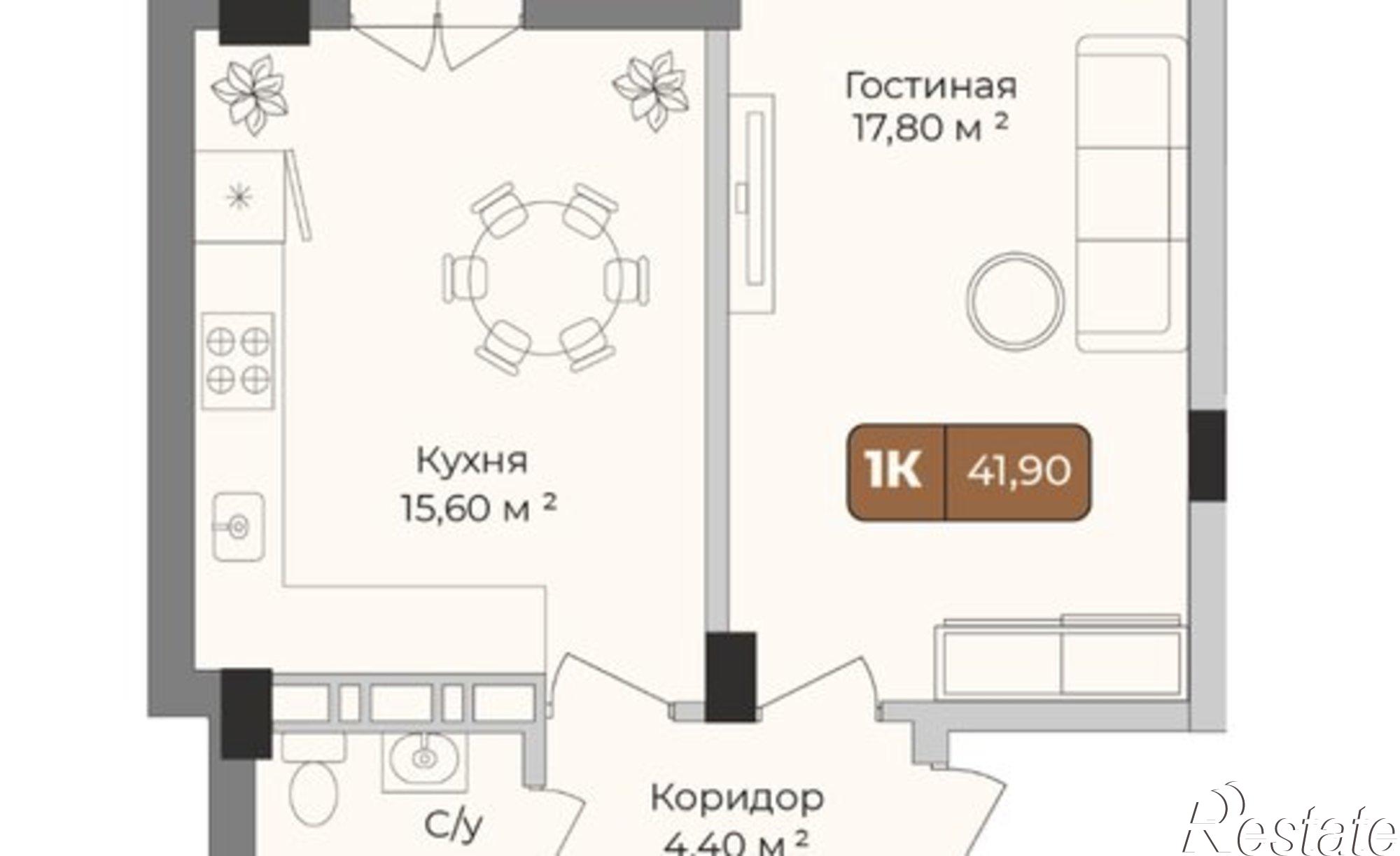 Купить квартиру за 7 508 460 рублей на улица имени Сергея Есенина, 108 лит3