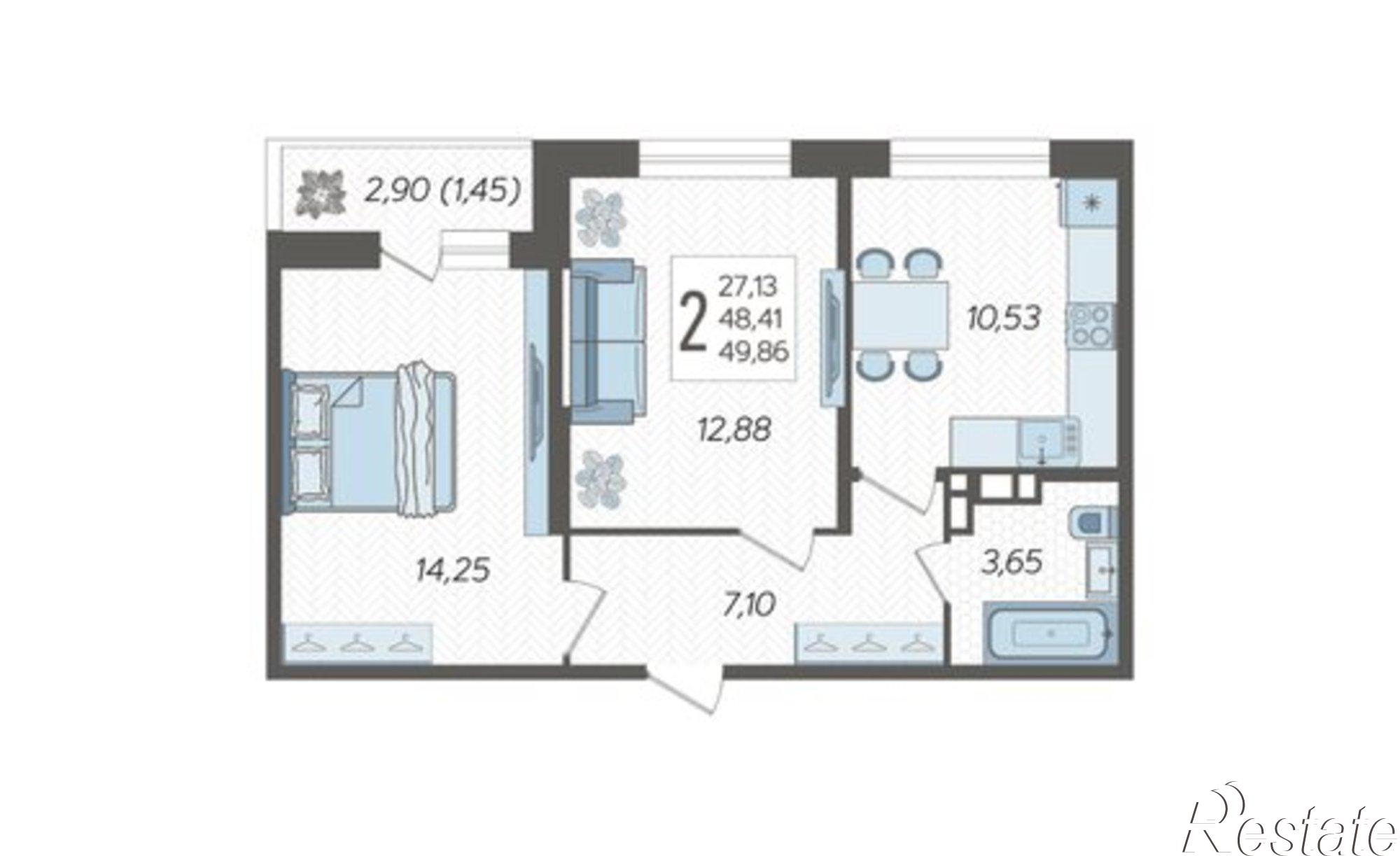 Купить квартиру за 6 556 590 рублей на ул Дальневосточная, 14