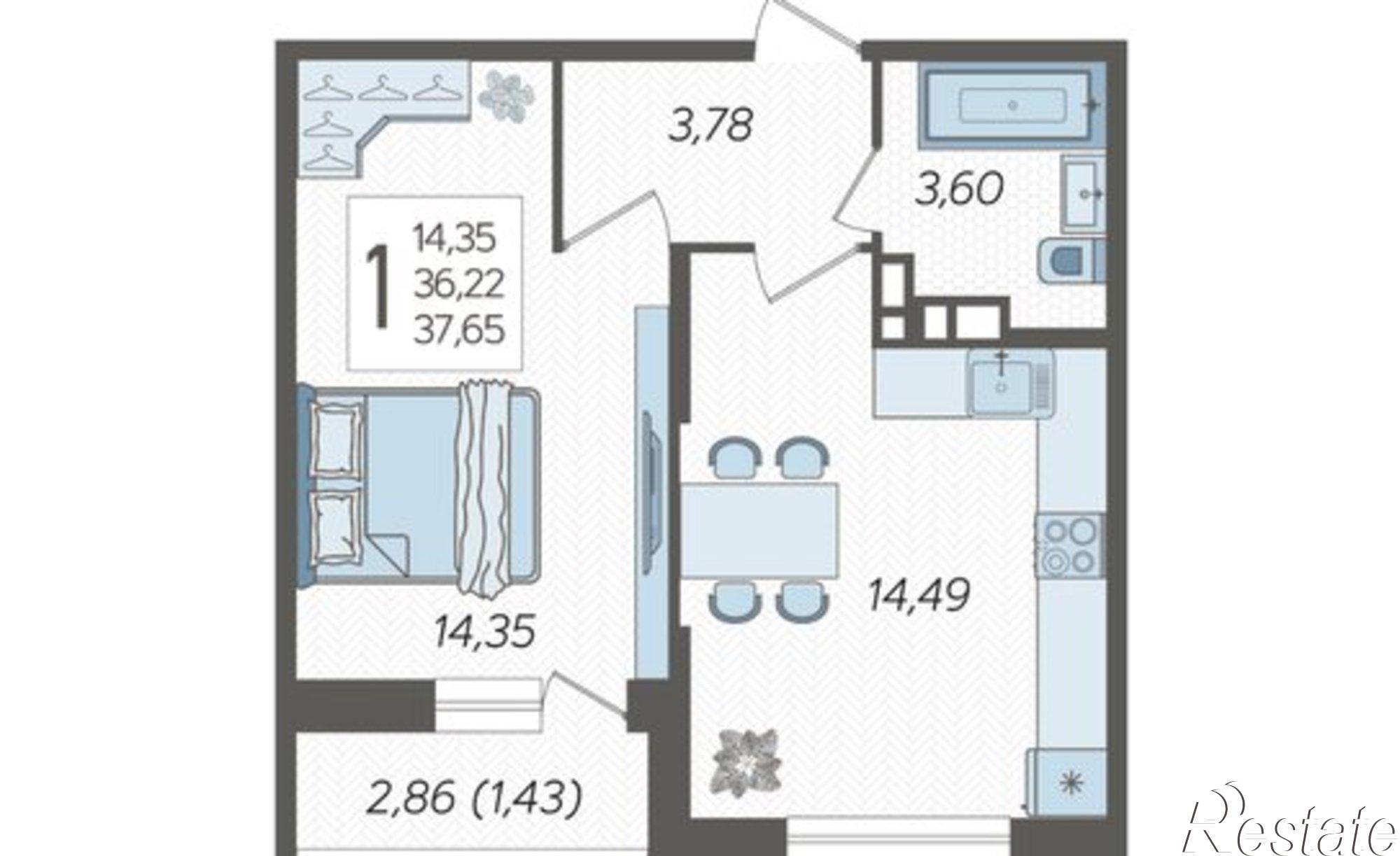 Купить квартиру за 5 688 920 рублей на ул Дальневосточная, 14