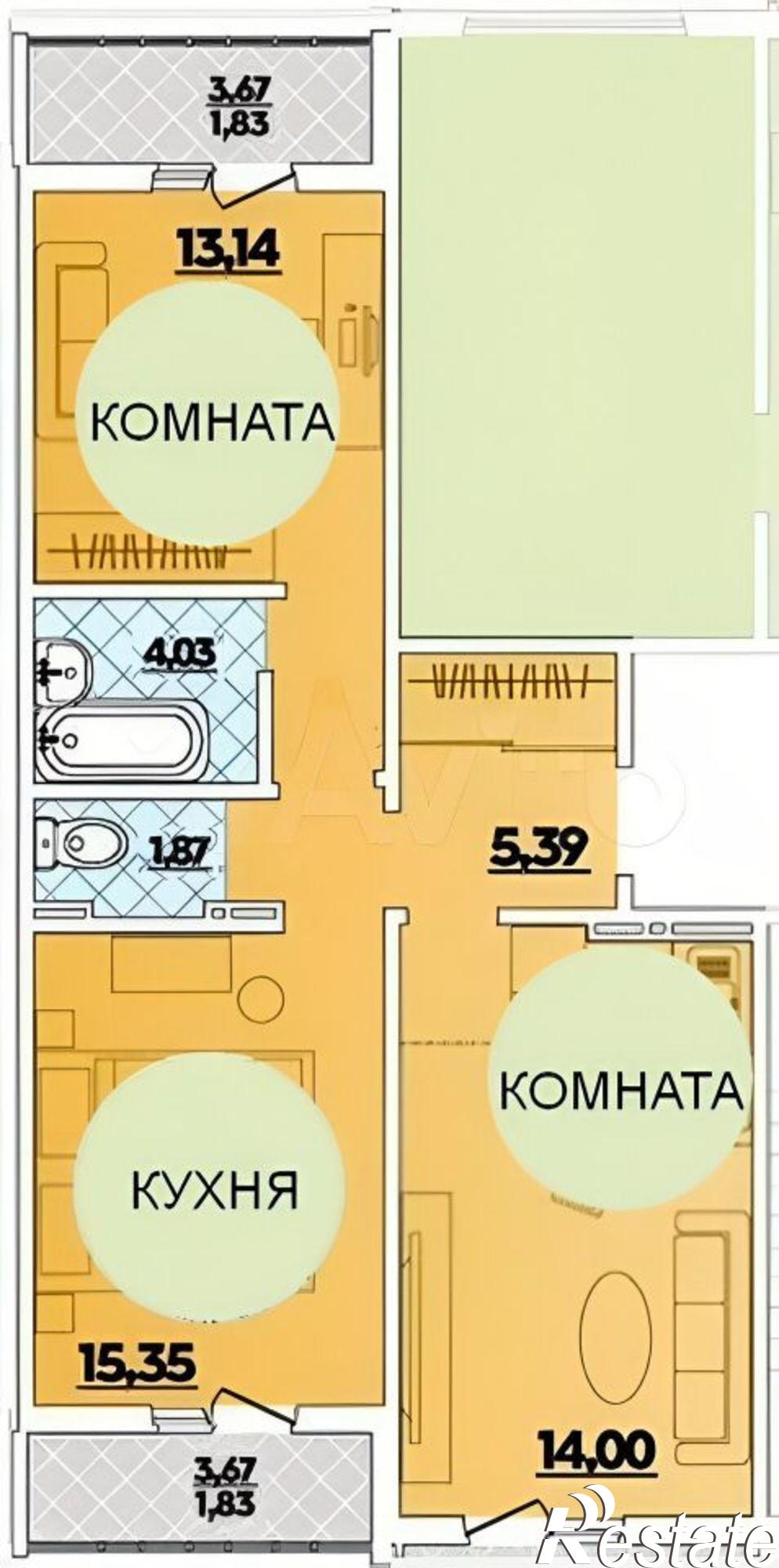Купить квартиру за 7 000 000 рублей на Парусная улица, 20/2