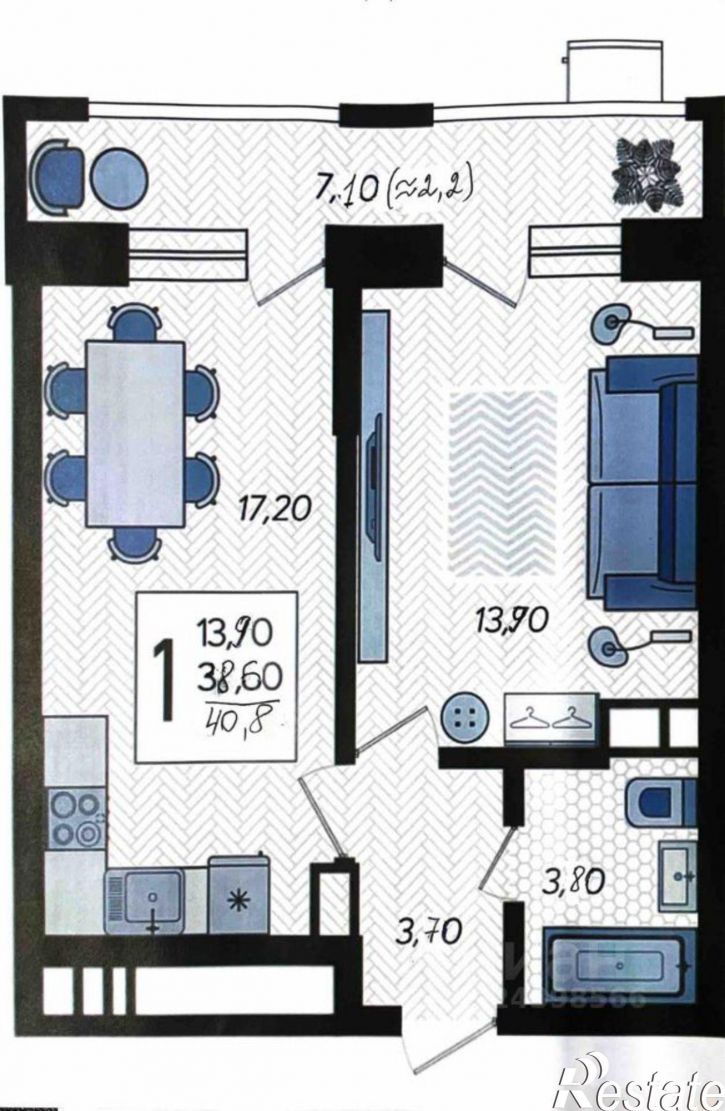 1-комн квартира ул Ярославская, 126/1,  д. 126/1