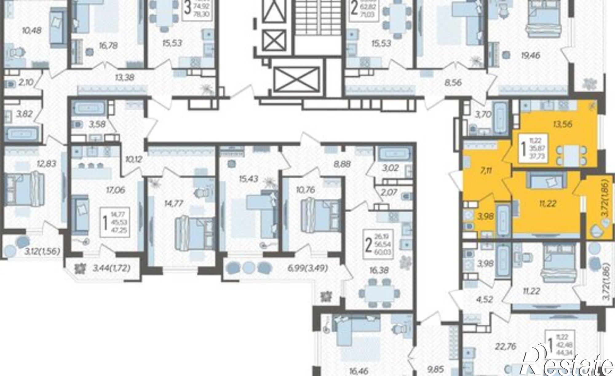 Купить квартиру за 7 067 900 рублей на ул Уральская, 87/7