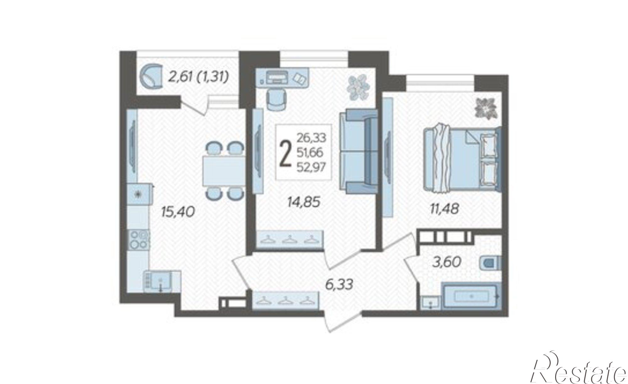 Купить квартиру за 6 859 620 рублей на ул Дальневосточная, 14