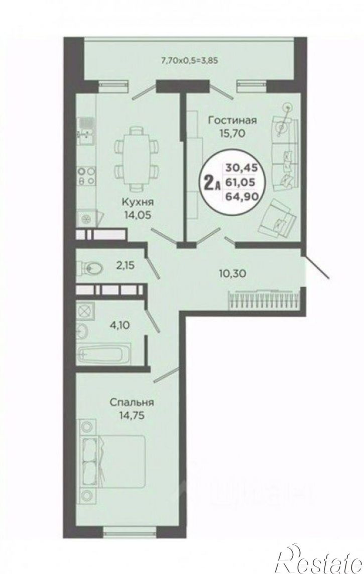 2-комн квартира Тополиная улица, 40/1 к2,  д. 40/1 к2