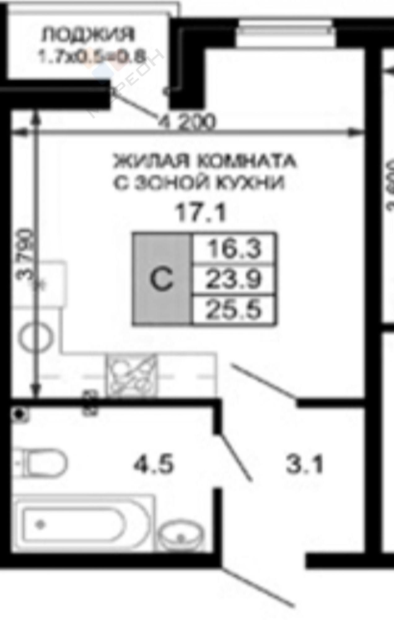 Купить квартиру за 3 450 000 рублей на Лётчика Позднякова ул, 2к12