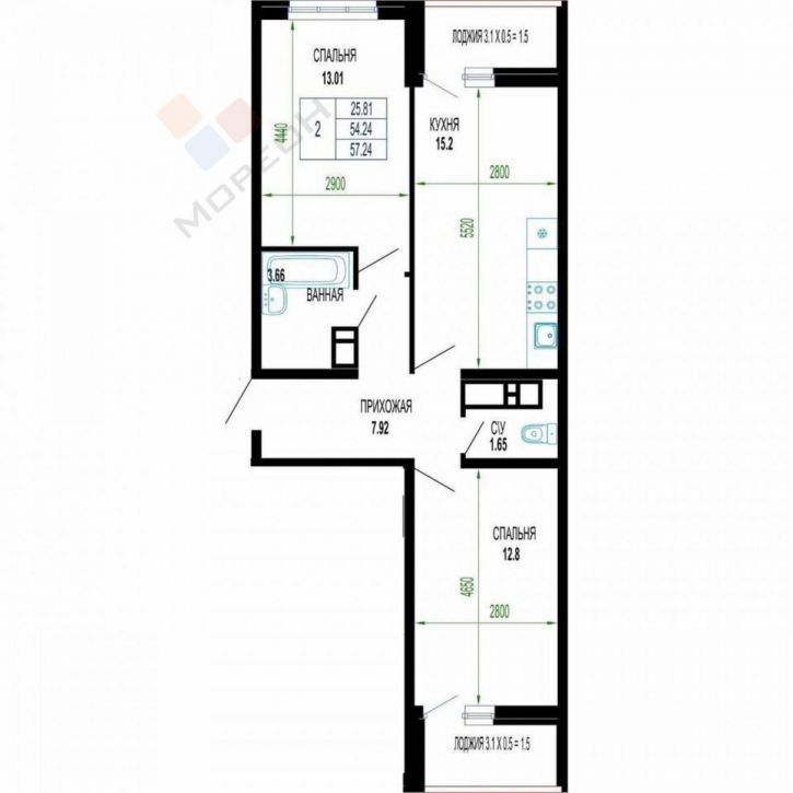 2-комн квартира Петра Метальникова ул, 36