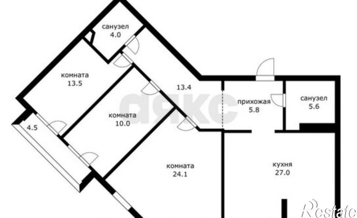 3-комн квартира улица Селезнёва, 4/10,  д. 4/10