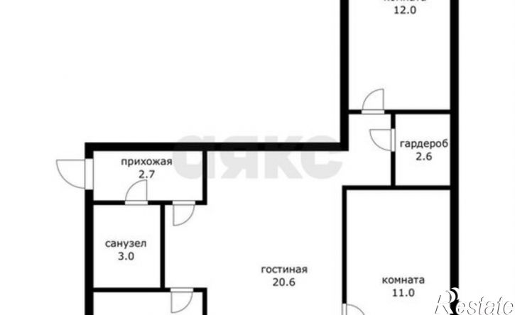 3-комн квартира улица Курчатова, 12,  д. 12