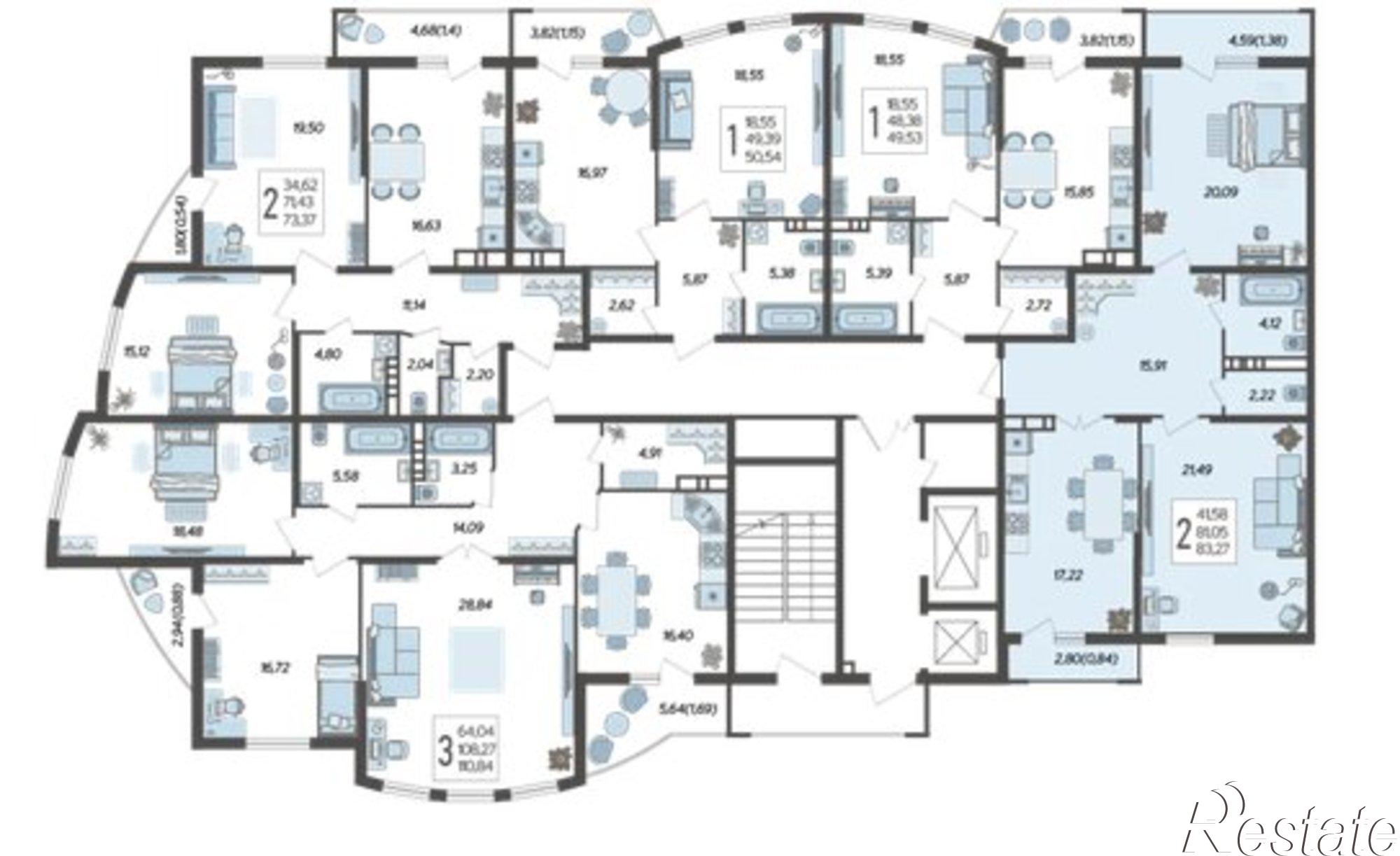 Купить квартиру за 12 174 100 рублей на ул Уральская, 100/6