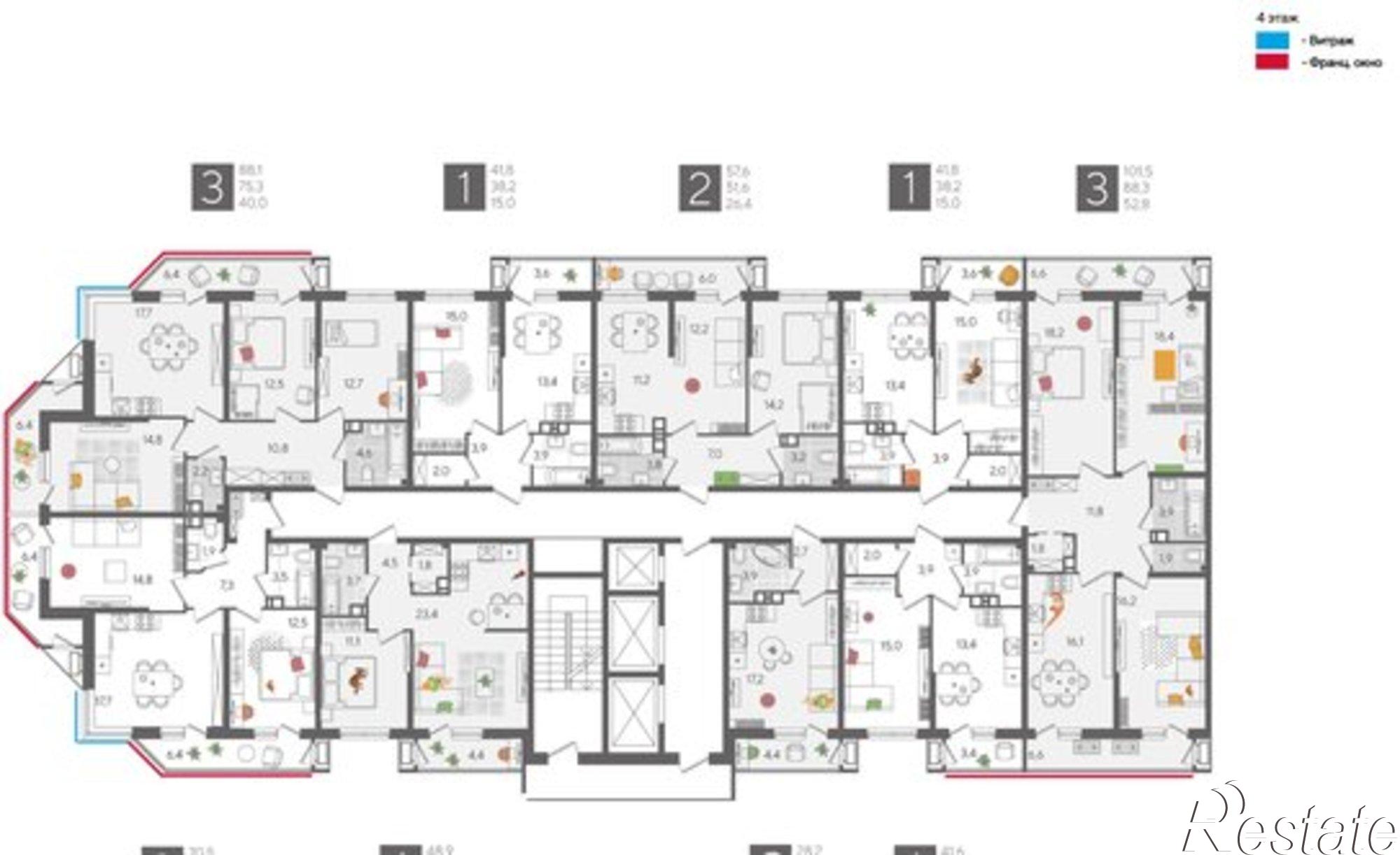 Купить квартиру за 16 765 400 рублей на ул Новороссийская, 102