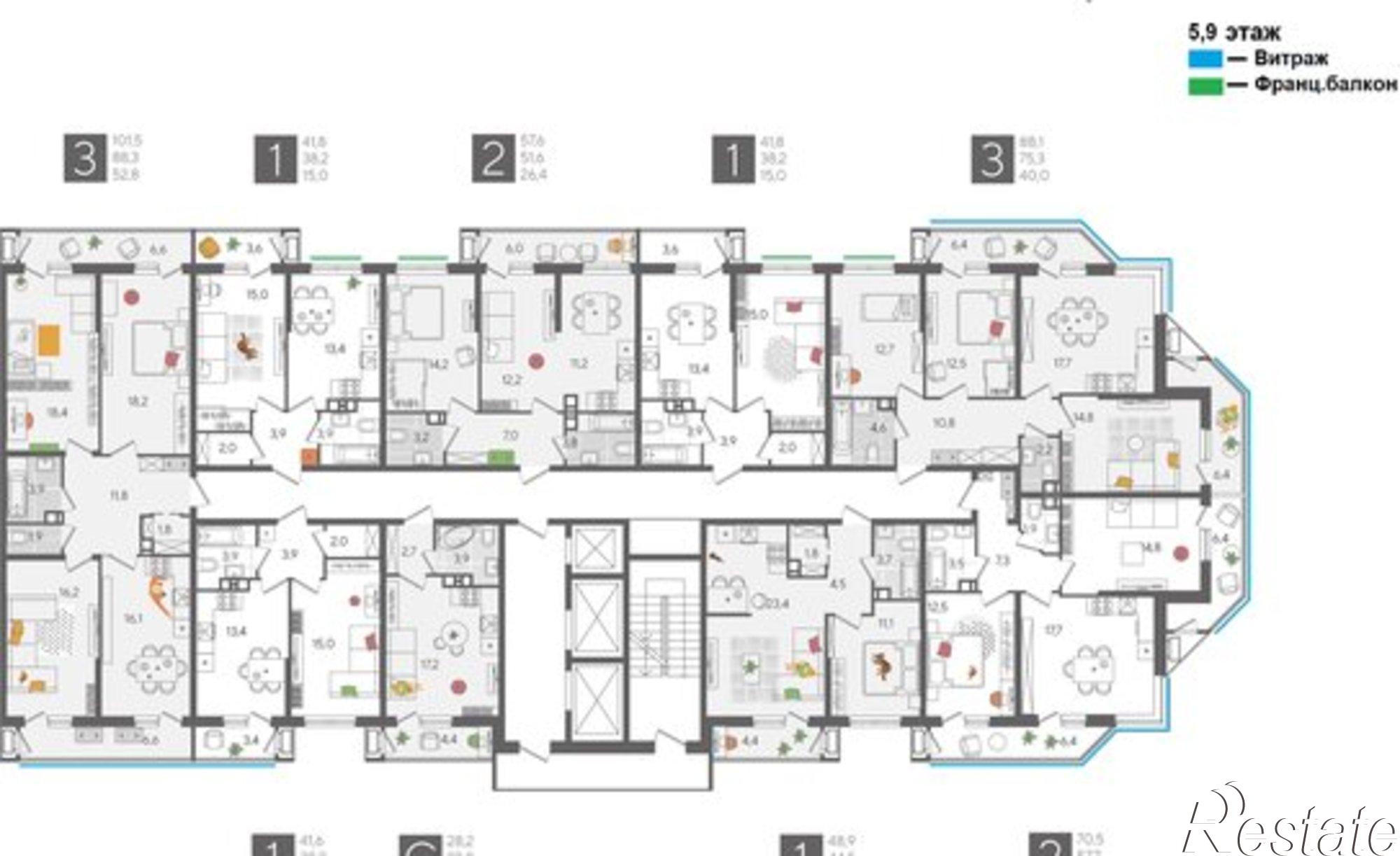 Купить квартиру за 16 827 100 рублей на ул Новороссийская, 90/2 1