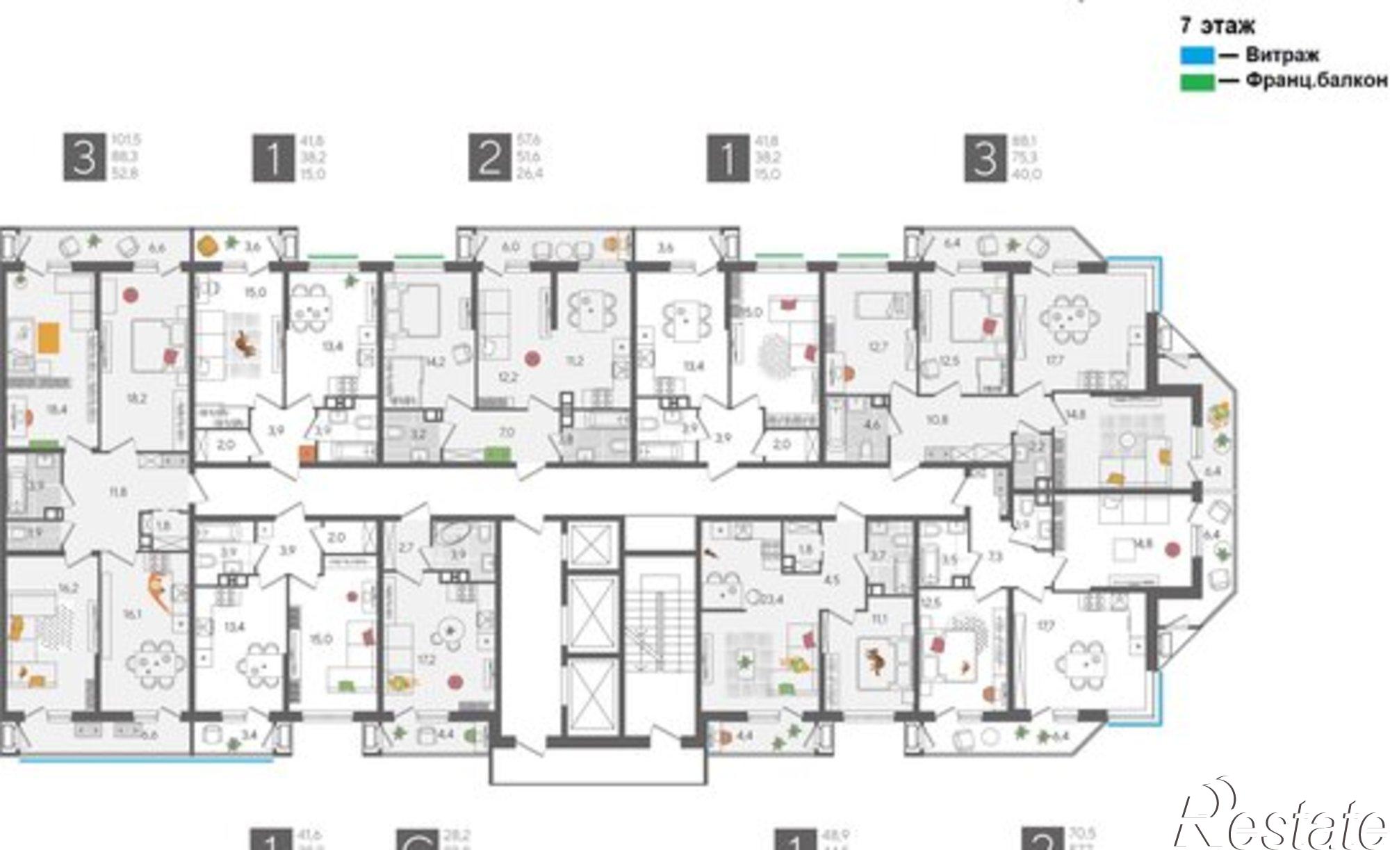 Купить квартиру за 16 800 700 рублей на ул Новороссийская, 90/2 1