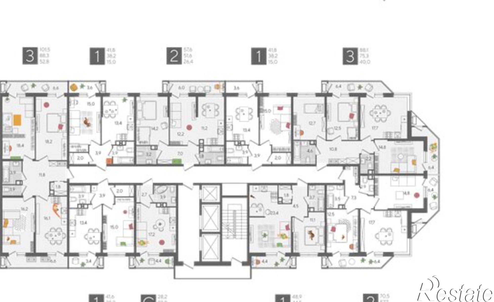 Купить квартиру за 16 289 700 рублей на ул Новороссийская, 90/2 1