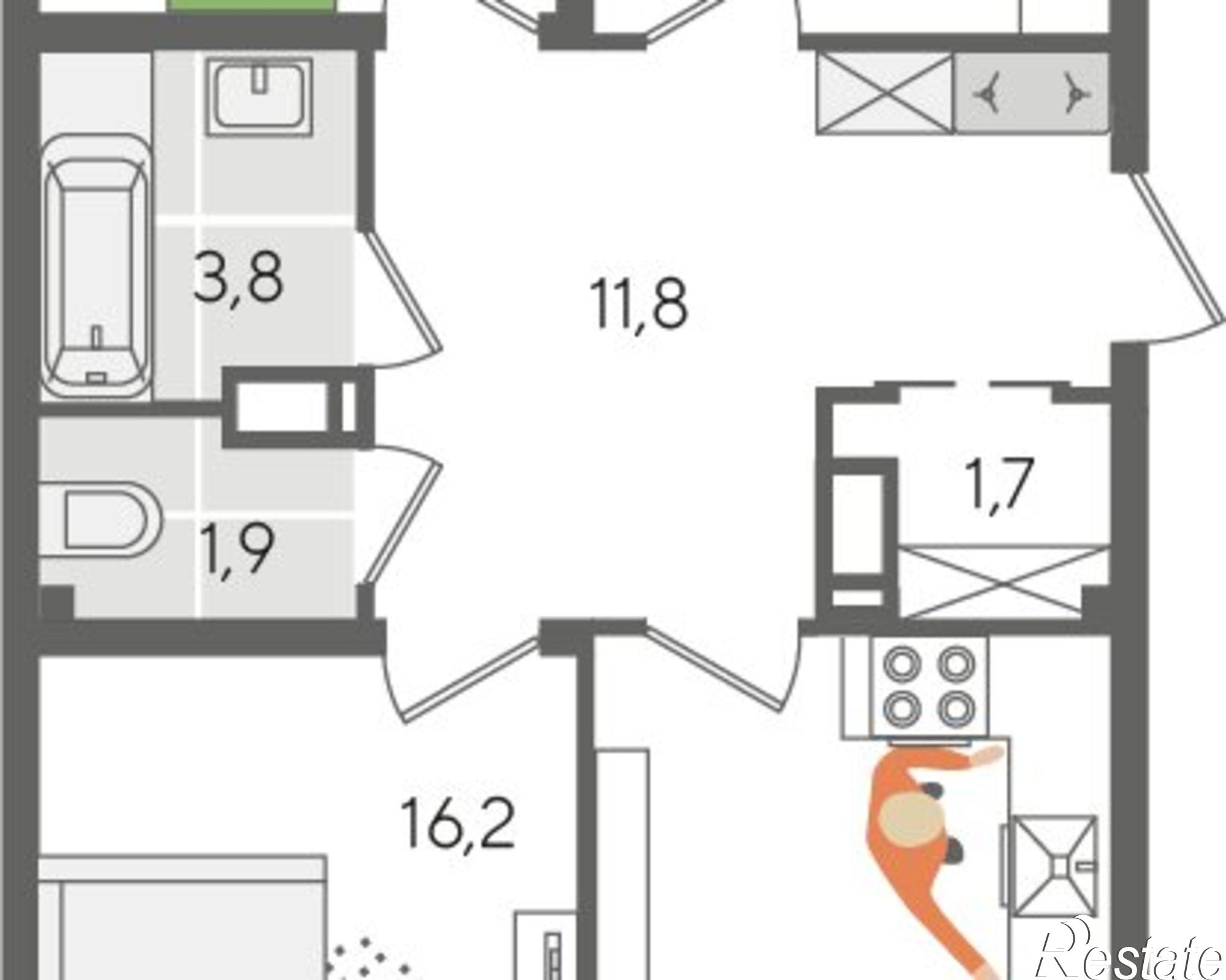 Купить квартиру за 19 383 800 рублей на ул Новороссийская, 90/2 1